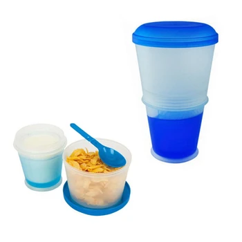 

10 pcs Snack-Cup Food-Container Breakfast Cup Oatmeal Cup Cereal With Lid Foldable Spoon Food Container Keep Milk Cold