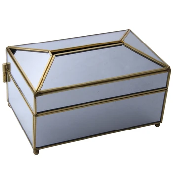 

European Style Metal Mirror Tissue Box Restaurant Kitchen Removable Tissue Napkin Holder Home Decor