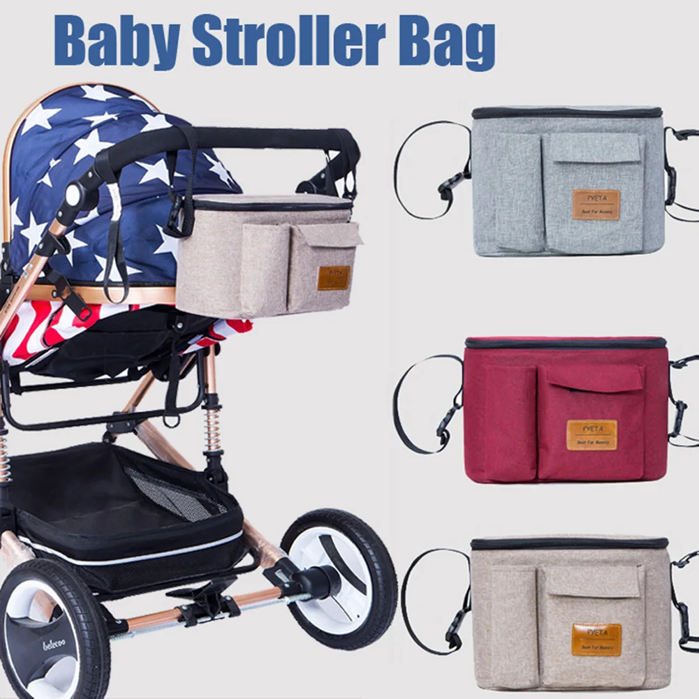 

Large Capacity Baby Stroller Organizer Bag Mummy Travel Diaper Bag Hook Baby Carriage Waterproof Stroller Accessories Baby Nappy