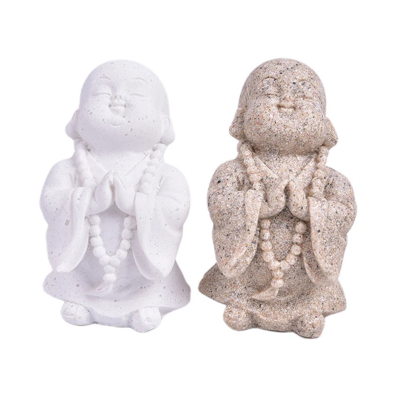 Creative Strongwell Cute Little Monk Statue Sandstone Adorable Chinese Buddha Statuettes Lovely Figurine for Home Decor Gift Creative Strongwell Cute Little Monk Statue Sandstone Adorable Chinese Buddha Statuettes Lovely Figurine for Home Decor Gift