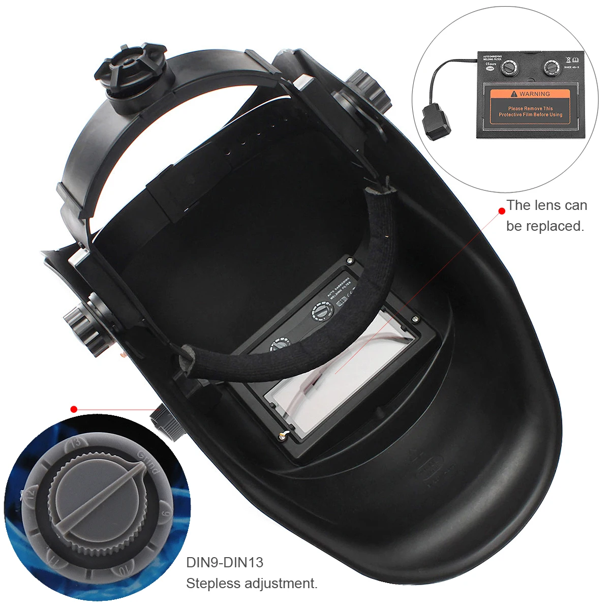 New Blue Fire Adjust Solar Auto Darkening TIG MIG Grinding Welding Helmets / Face Mask / Electric Welding Mask