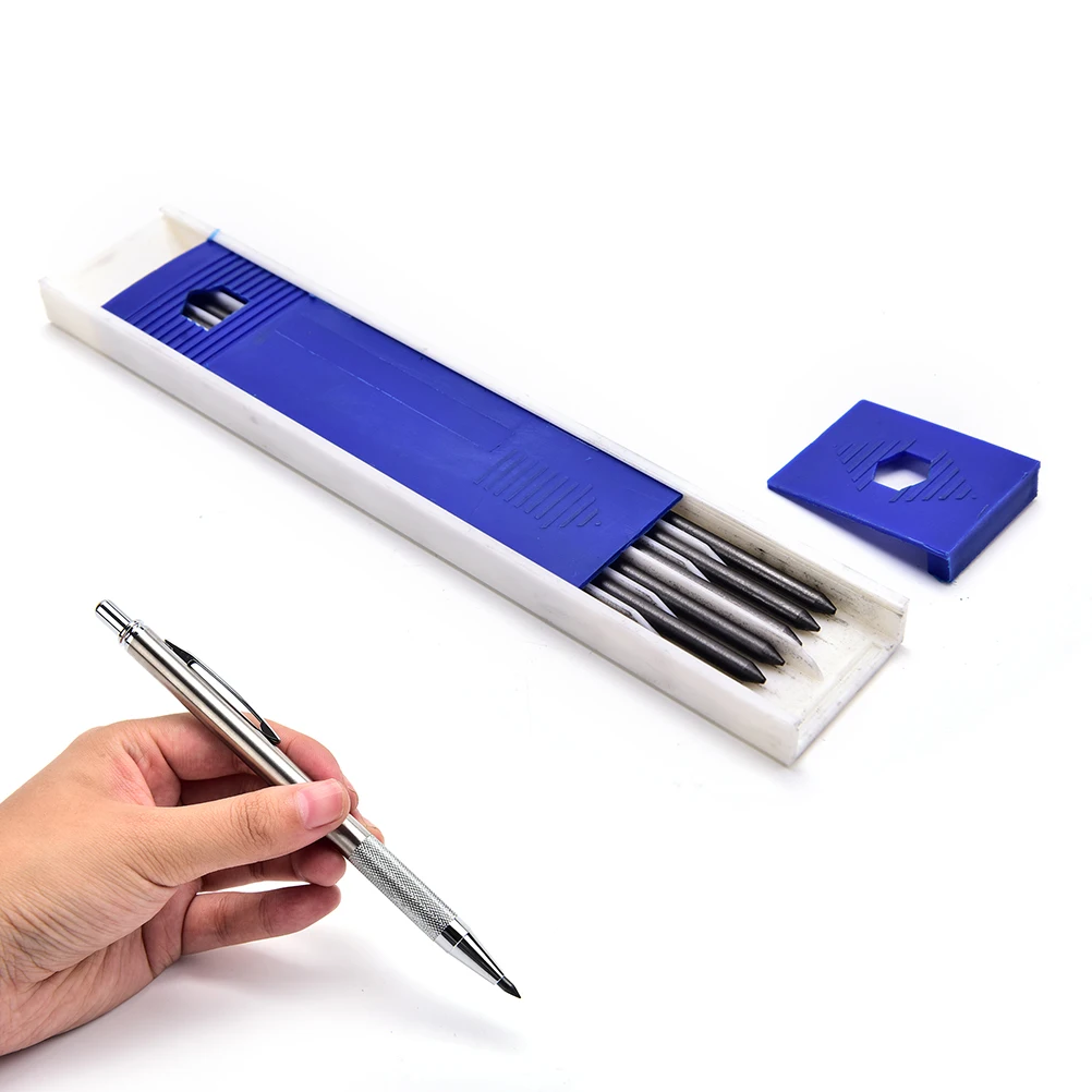 Juego de plumas mecánicas plateadas de lápiz automático de Metal 3mm 1 para niños regalo de escritura papelería escolar para estudiantes
