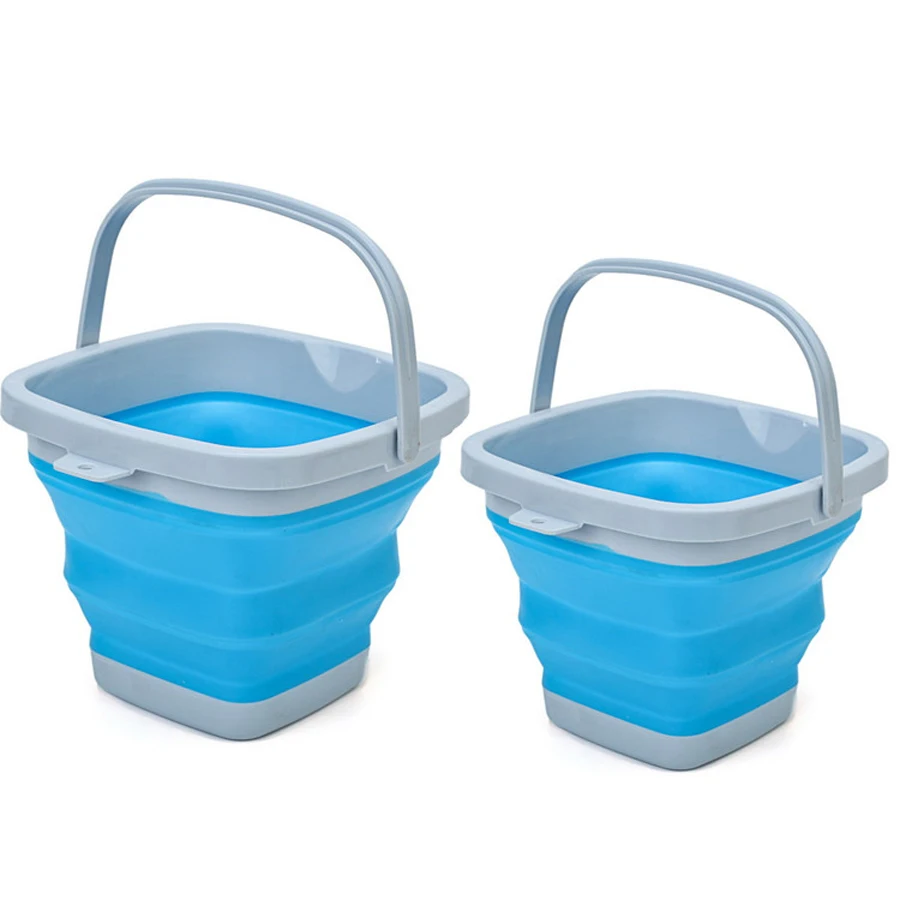 Collapsible Silicone Plastic Bucket Kitchen Camping Folding Water Carrier