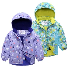 Детская уличная куртка; плотный теплый лыжный костюм; детское водонепроницаемое пальто с капюшоном; лыжный костюм; утепленная одежда; Новинка; скидка