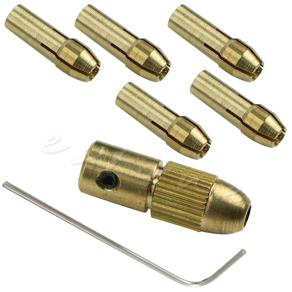 

7pcs 0.5-3mm Small Electric Copper Drill Bit Collet Micro Board Wood Twist Chuck L4MF