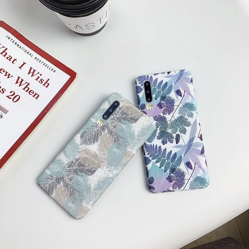 Каблуков в стиле ретро листья Жесткий ПК чехол для huawei P20 P30lite Mate20 30 Pro Nova 3 3i 4 5iPro Honor 9 10lite 8X 9X 20Pro V20 20i 7C Y9