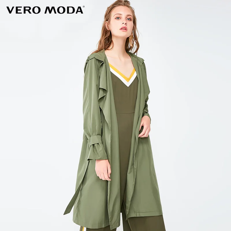 Женское пальто со шнуровкой и лацканами Vero Moda fallhooded | 318321504 Женская одежда