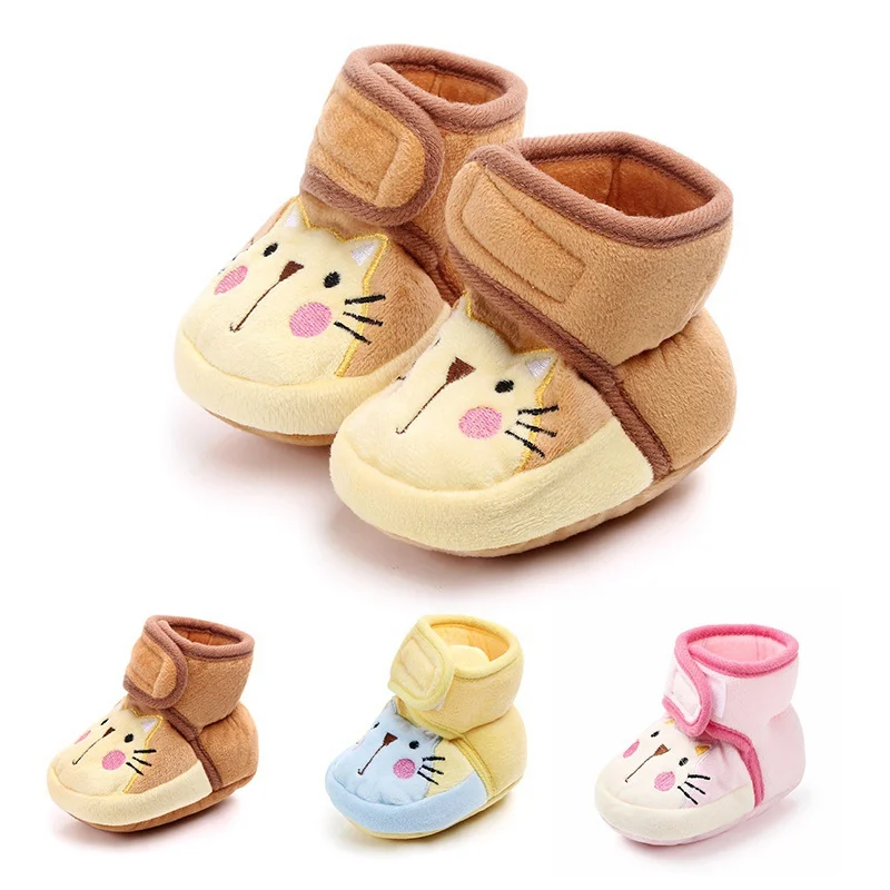 0-12 месяцев; детская обувь для новорожденных; теплые зимние ботинки для малышей; тапочки для малышей с рисунками животных; обувь для малышей