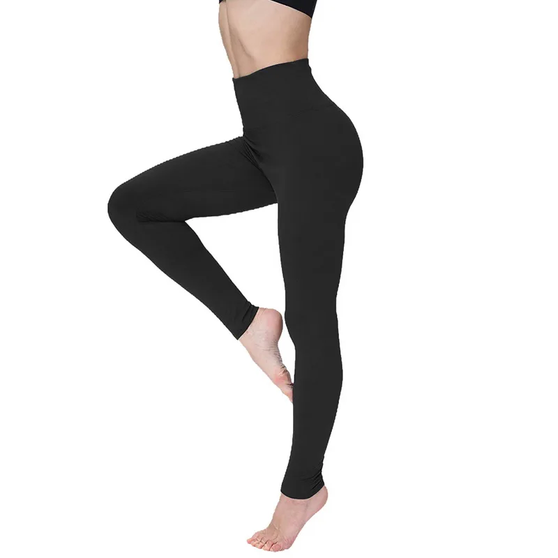 

CALOFE New Women Slim Pants For Fitness Leggings Female High Elastic High Waist Workout Pant Leggins Solid Legging Sport