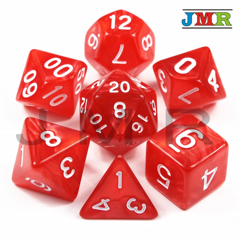 Высокое качество 7 шт набор игральных костей с мраморным эффектом Juegos De Mesa Dados DnD Rpg