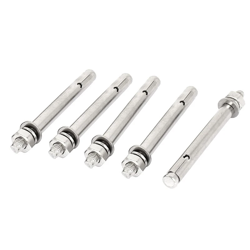

HOT-M10x120mm Stainless Steel Hex Nut Expansion Sleeve Anchor Bolts 5 Pcs