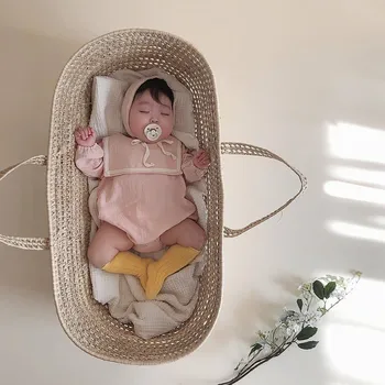 

3365 Children's Clothing Spring New Baby Boys And Girls Navy Neck One-piece Romper Long Sleeve Striped Outfits Hat Not Include