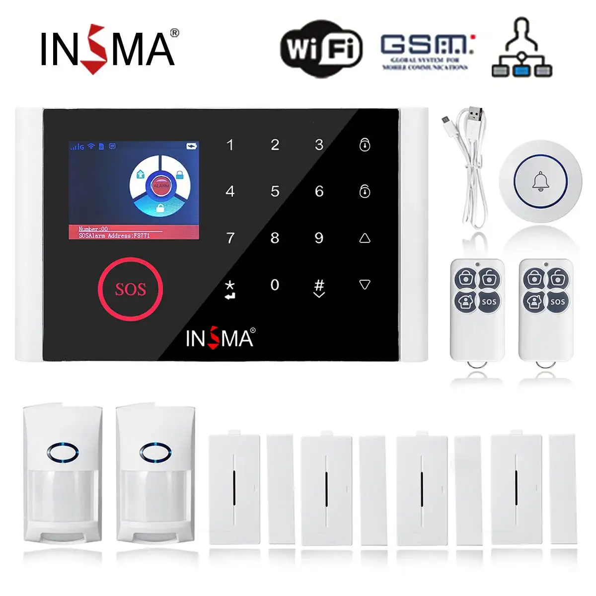 

9 Languages Home Wifi GSM GPRS Alarm System Wireless Detectors Door Infrared Sensor Alarm Smart Security Burglar Alarm Kits