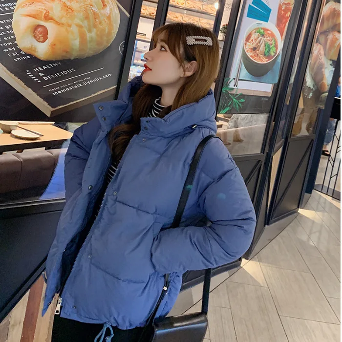 

South Korea Dongdaemun Autumn Thin down Jacket Women's Short Loose-Fit Students BF Cotton Overcoat Online Celebrity