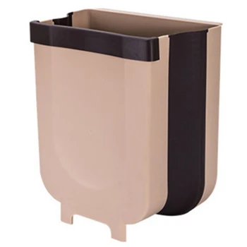 

Wall Mounted Folding Waste Bin Kitchen Cabinet Door Hanging Trash Bin Garbage Car Trash Can Wall Mounted Foldable