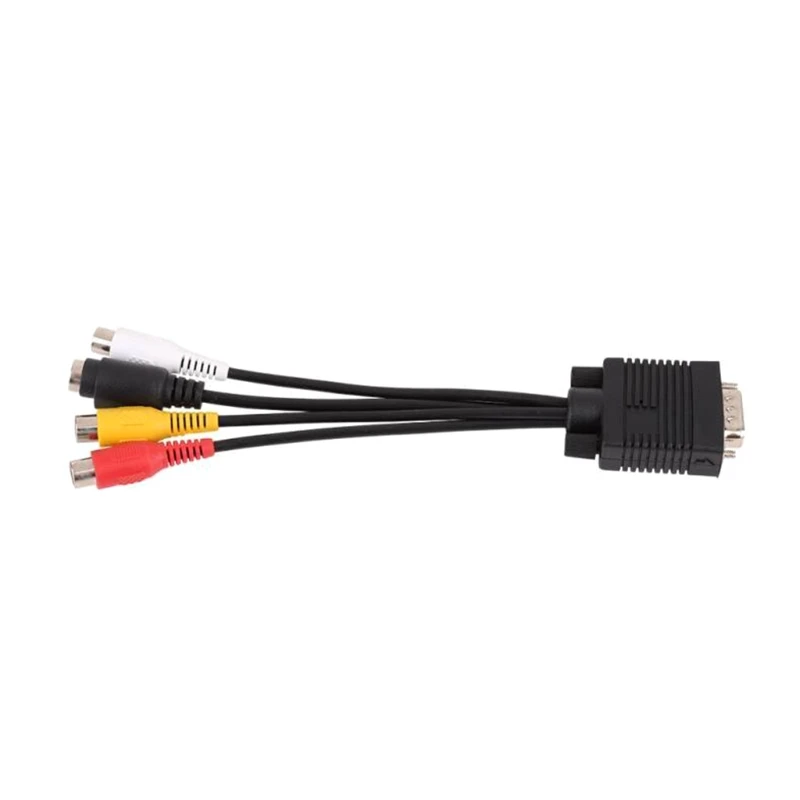 

VGA（Tv-Out) to AV Cable VGA Component Cable for Computer TV VGA to 3 RCA + S Video Cable Adapter T21A