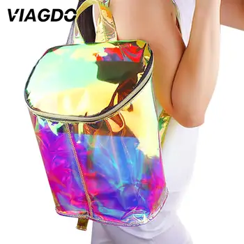 

Women Fashion Candies Hologram Transparent Holographic Bag Racksacks Backpack