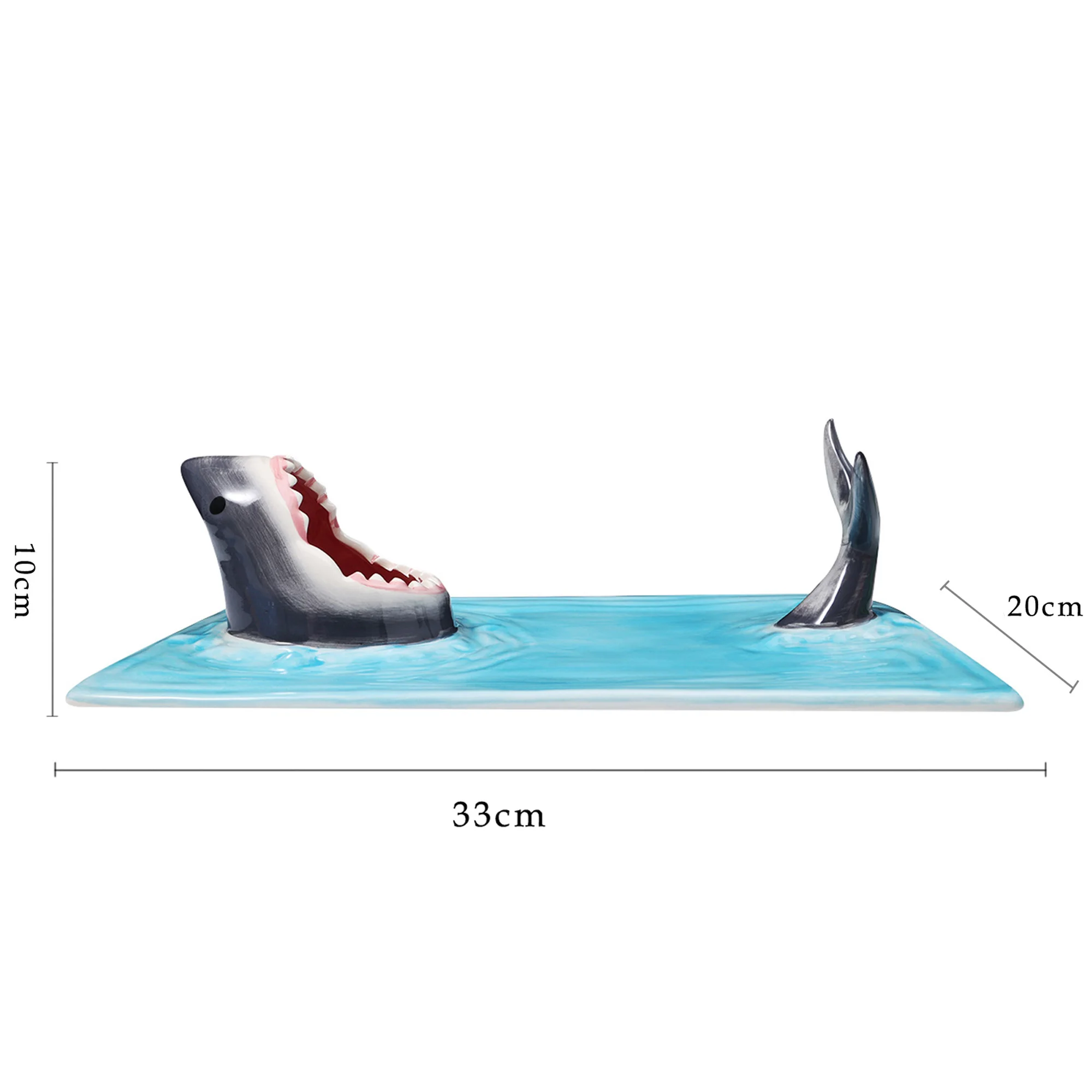 Ceramic Sushi Plate Shark Shape Rectangle Dessert Cake Snack Cheese Board Japanese-Style Skewer Plates