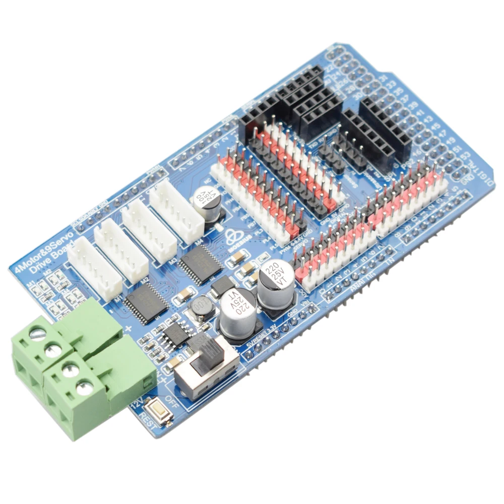 

6-12V 4 Motors 9 Servos Driver Board for Arduino MEGA2560 Mecanum Wheel PID Control Smart Robot Arm Car Expansion Board