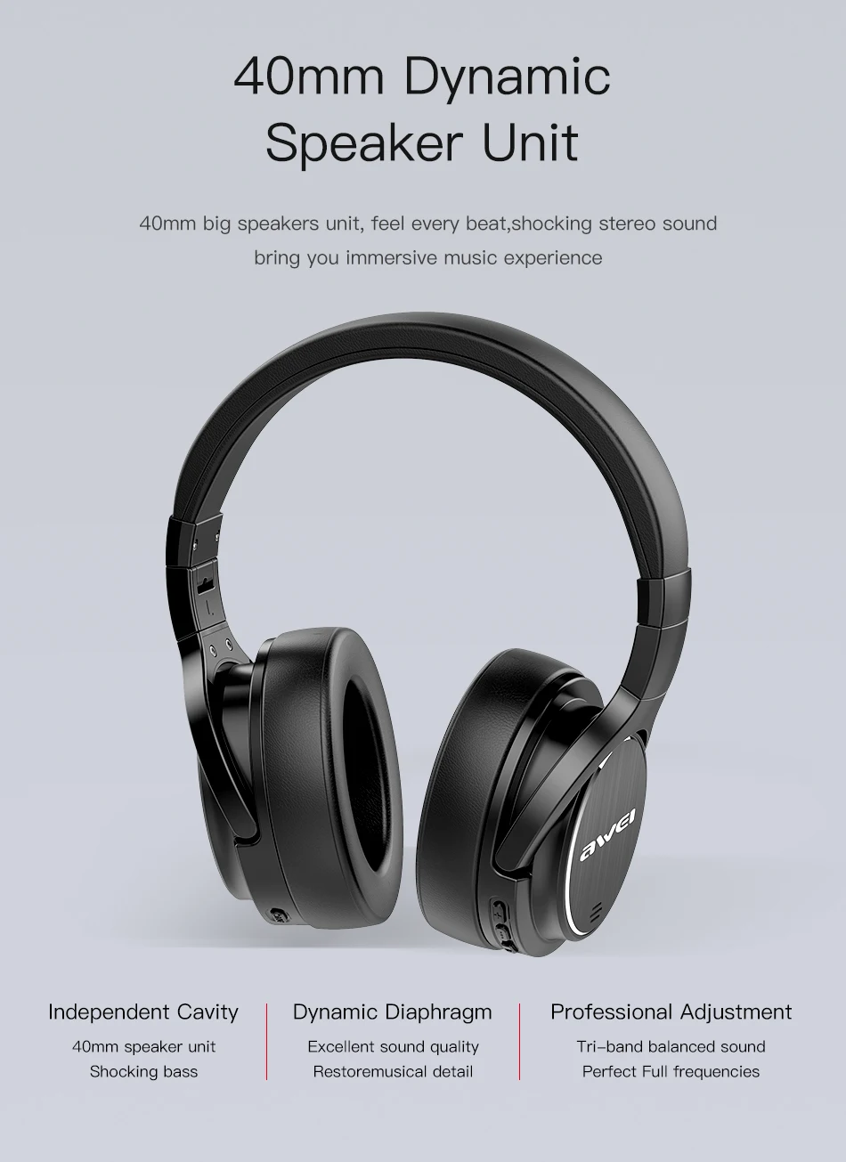 AWEI A950BL беспроводные наушники Bluetooth наушники с активным шумоподавлением стерео игровая гарнитура с микрофоном Handfree