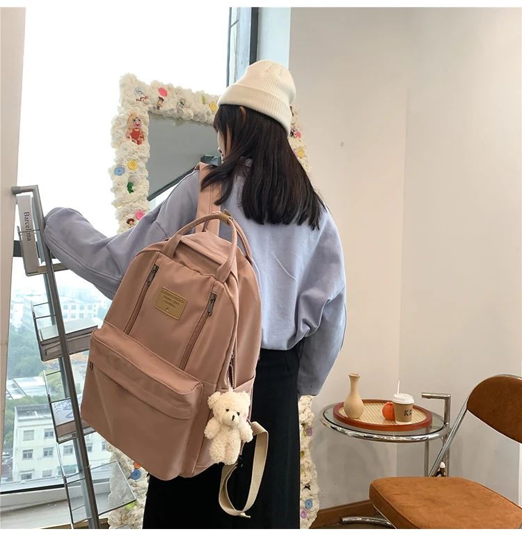 NEW Backpack Double Zipper Women Waterproof Korean Style cheap Schoolbag Female College Student Laptop backpack Women's backpack