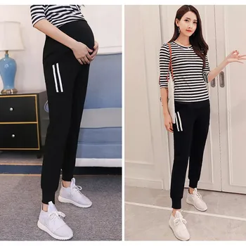 

Fashion Maternity Pants Cotton Casual Trousers for Pregnant Women Pants Autumn Elastic Waist Pregnancy Sports Pants