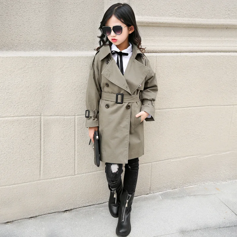 

Childrenswear Girls' Wind Coat Mid-length Spring 2019 New Style Korean-style Fashion Casual Children Big Boy Trend Set