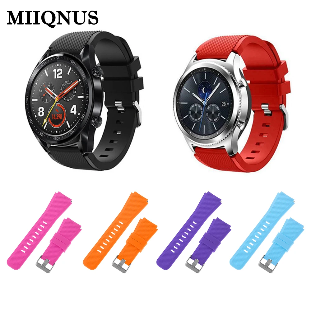MIIQNUS мягкий 22 мм силиконовый ремешок для часов Huawei Watch GT/GT2 спортивный сменный