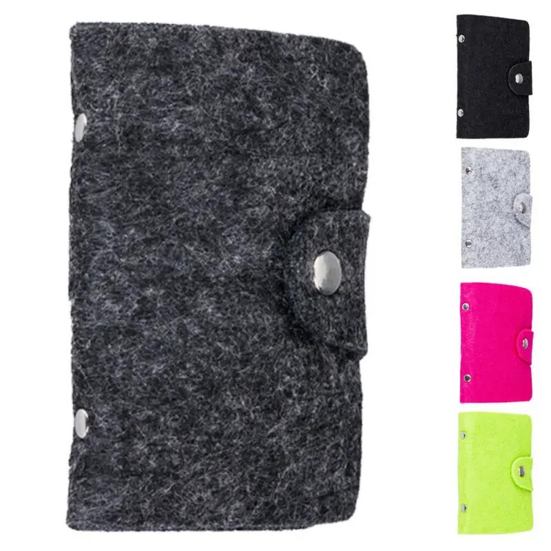 

New 24 Card Slot Felt Multi Card Holder Women Men Id Credit Card Holder Business Pocket Case Slim Purse Wallet Short Id Holder