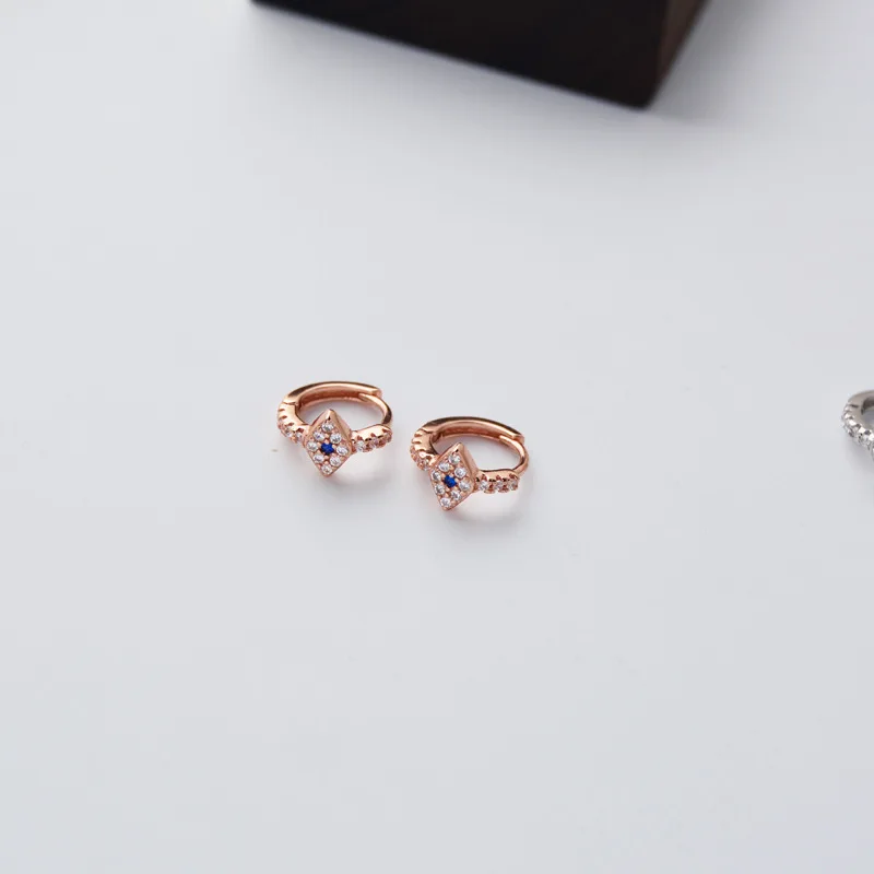 Серьги из стерлингового серебра 925 пробы модные круглые серьги с цирконием в