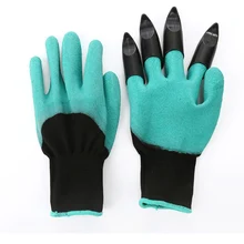 1 пара садовых перчаток пластиковые садовые резиновые перчатки с когтями быстро легко копать и сажать для копания посадки