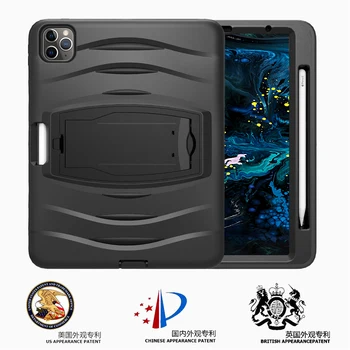 

For iPad Pro 11 Inch 2020 Case Shockproof 3 in 1 Hybird Silicone+PC Armor Cover For iPad Pro 11 2020 Case Stand Bracket Pen Slot