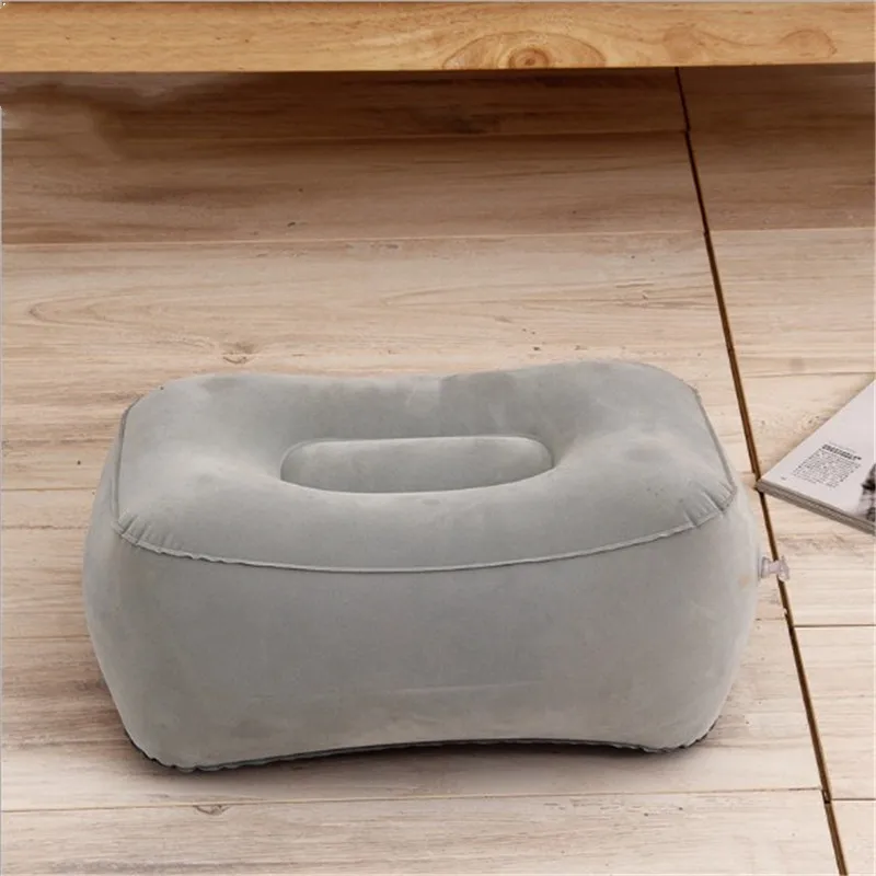 

Flocked Inflatable Foot Mat PVC Car Foot Bench Portable Travel Airplane Mat Feet Wholesale Customizable