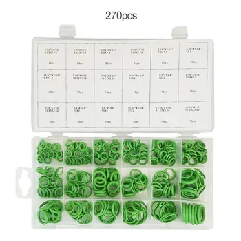 

270PCS Rubber O Ring Wear Resistant Oil Seal Green Gaskets For Air Cylinder Valve Car Chemical Pipeline Carrier Roller