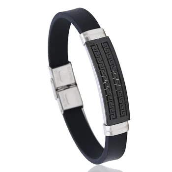 

cross-border sales of stainless steel bracelet personality man silicone bracelet wholesale fashion jewelry gifts gifts