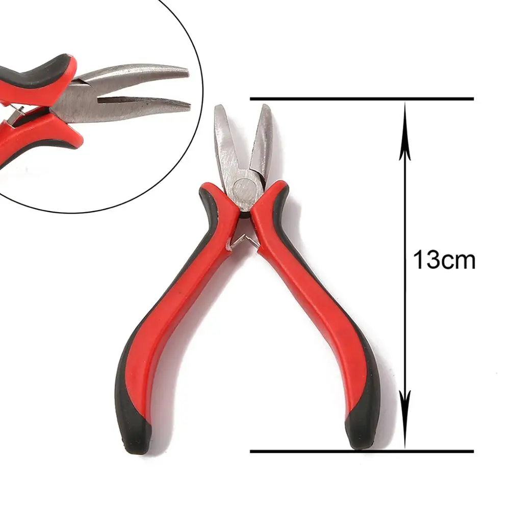 Bent Nose Plier Набор для изготовления украшений, бисероплетения, мини-плоскогубцы, набор инструментов, круглый плоский длинный нос, кусачки для резки проводов, кусачки, Зажимные инструменты для зачистки - Цвет: Bent Nose Plier