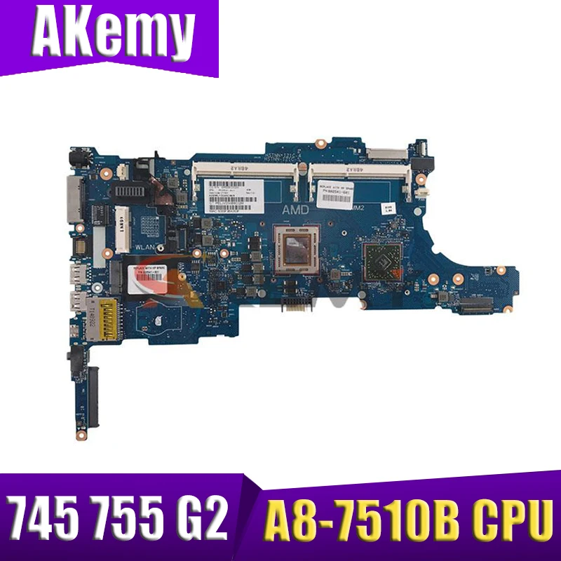 Материнская плата для ноутбука HP 745 755 G2 845 с A8-7510B 802542-001 6050A2644501-MB-A02 | Компьютеры и