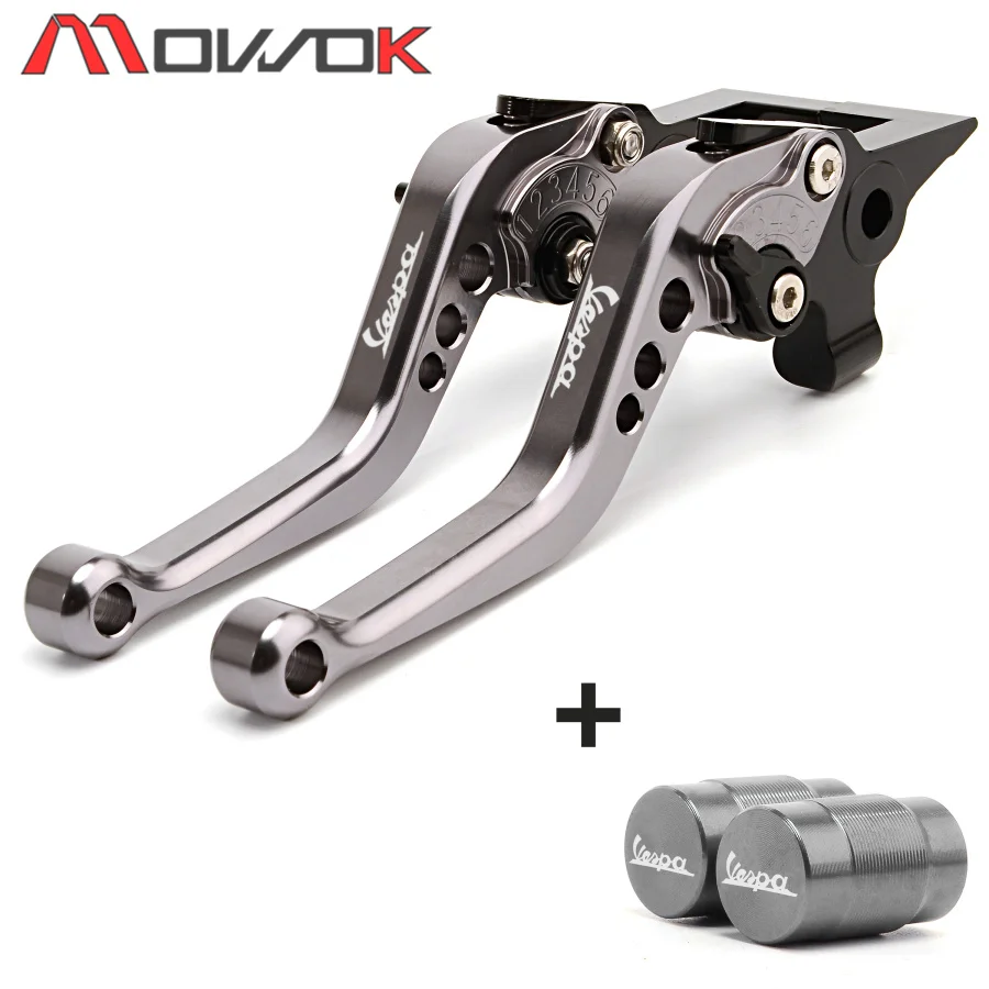 titanium black gray Колпачки для шин и мотоциклов, короткий тормозной рычаг сцепления для Vespa GTS 125 250 300 Super Granturismo 125 200 S125 S150 - Цвет: titanium black gray