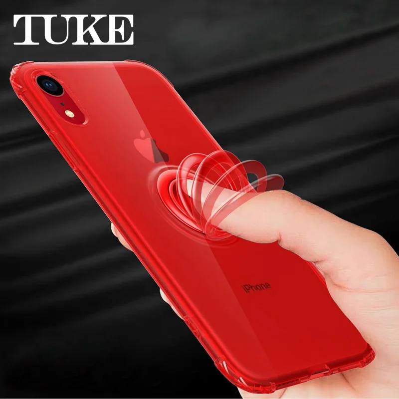 

Transparent Magnetic Silicone Phone Case For Oneplus One Plus 7 Pro Ring Holder Slim Clear Soft Tpu Case Cover