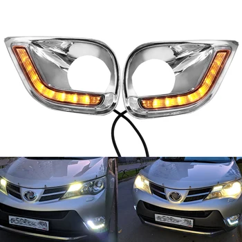 

Daytime Running Lights For Toyota RAV4 2013 2014 2015 DRL Daylight LED Waterproof Turning Signal Lamp relay