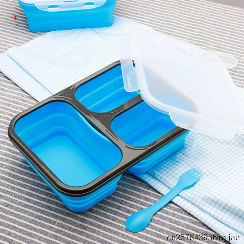 

20 шт. силиконовая коробка для ленча складная коробка складной контейнер для обеда для детей школьный контейнер для еды посуда для детей и взрослых