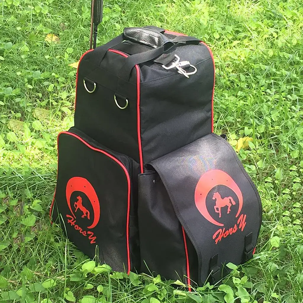 Professional Horse Riding Boots Carry Bag Oxford Equestrian Equipment Backpack with Helmet Compartment