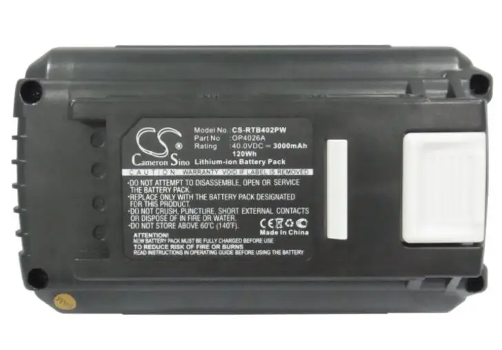 Cameron sino 3000 мАч аккумулятор для Ryobi RY40100 RY40110 RY40112 RY40200 RY40210 RY40220 RY40400 RY40410 RY40500 RY40500A