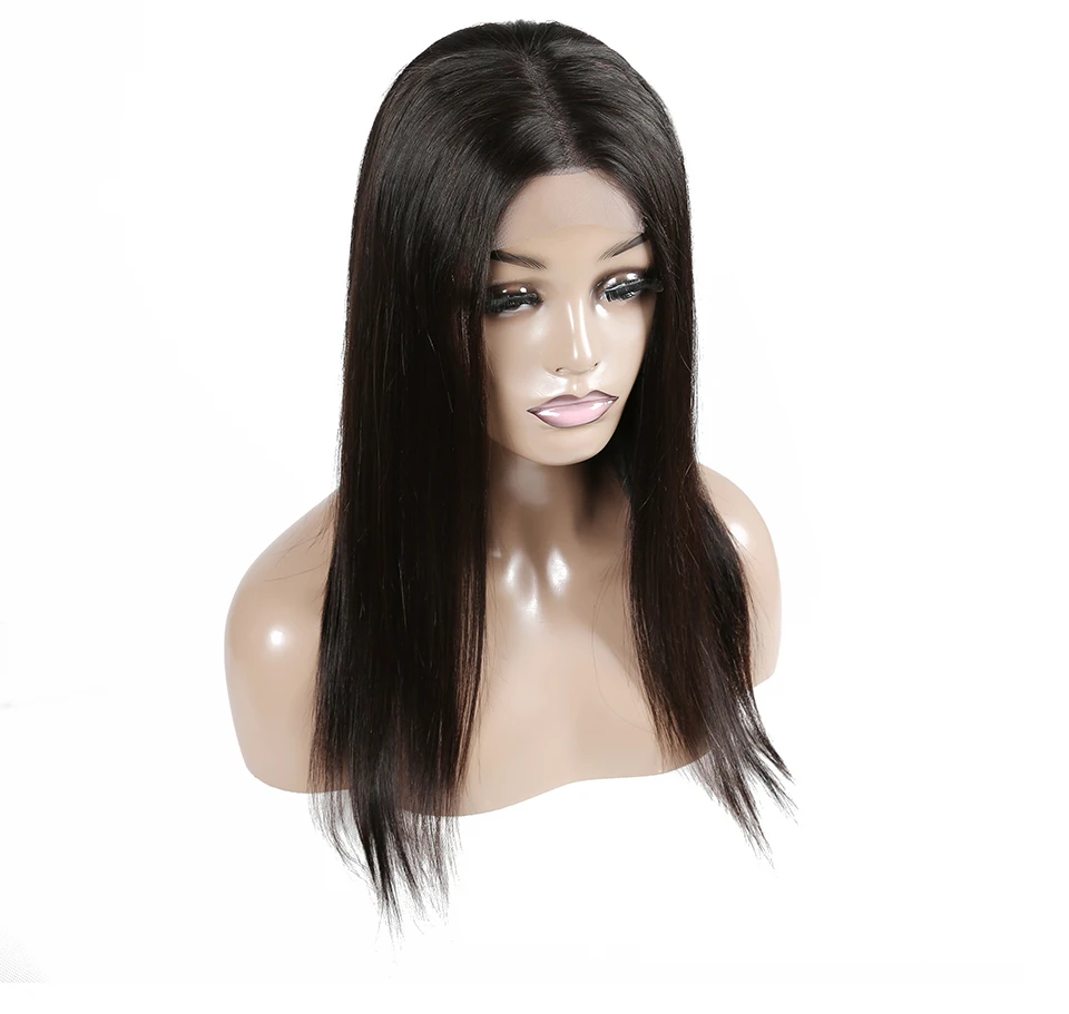 Aircabin волосы 4x4 парики перуанские прямые кружева закрытие парик их натуральных волос парики с волосами младенца не Реми для черных женщин