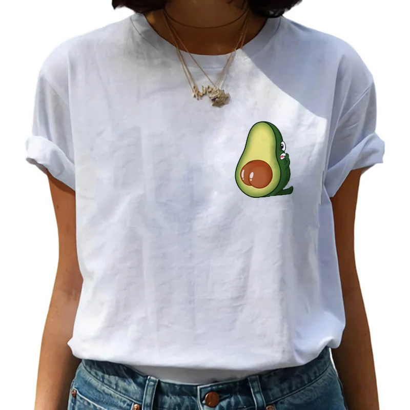 TJCJFO 2019 летняя новая стильная футболка с авокадо Женская белая коротким рукавом