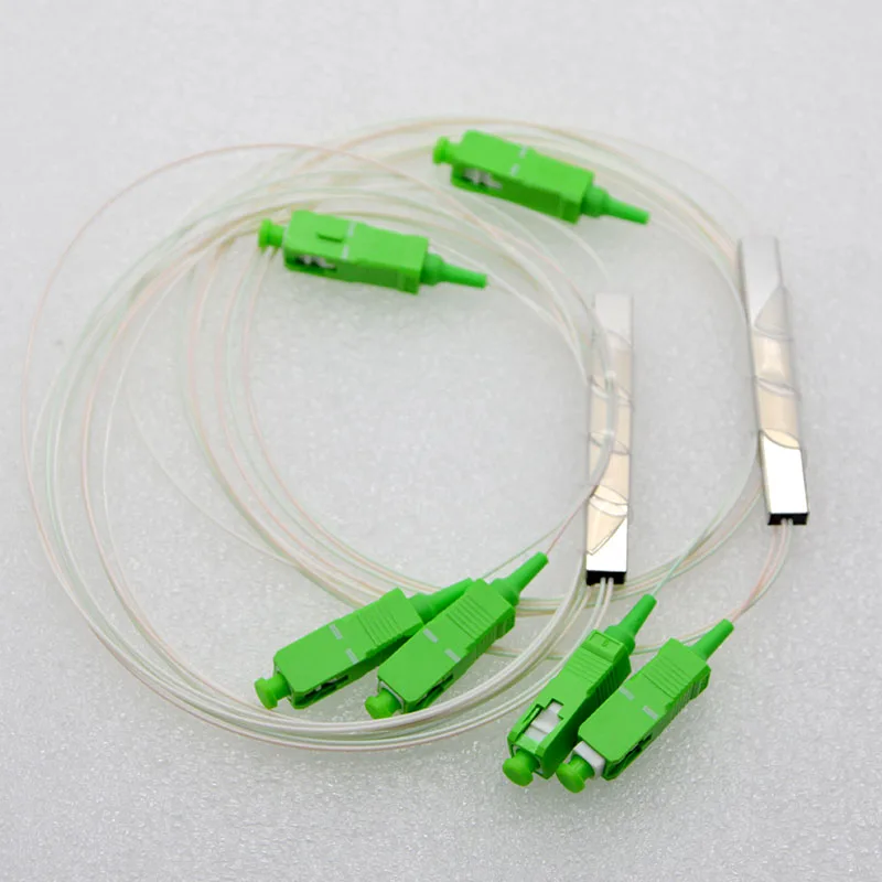 

10pcs New Mini PLC Optical Fiber Splitter SC/UPC/APC 1:2 Single Mode Differential Fiber Optical Splitter Free Shipping Wholesale