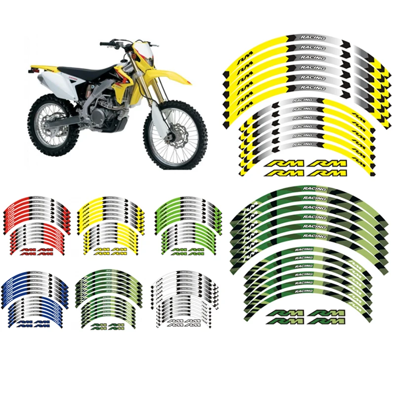 

"21 "19 RIM WHEEL STRIPES TAPE STICKERS FOR SUZUKI RM 125 RM 250 1990-2008