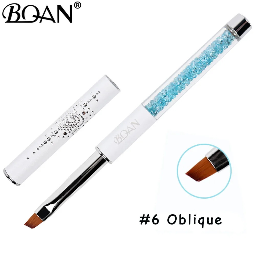 Oblique size 6 BQAN кисти для ногтей, маникюрные щетки для дизайна ногтей, линейка цветов, ручка для раскрашивания, дизайн акриловых гелей для ногтей, маникюрный лайнер - Цвет: Oblique size 6