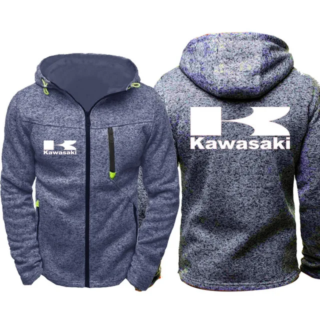 Зимнее пальто Kawasaki Логотип мото мужские повседневные толстые теплые толстовки хлопковая куртка мотогонок Sweatshi TP