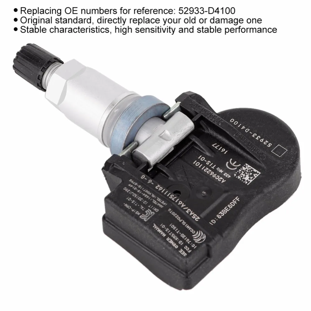 4 шт. TPMS датчик давления в шинах 52933-D4100 для KIA Optima hyundai Ioniq Genesis G90 автомобильные аксессуары